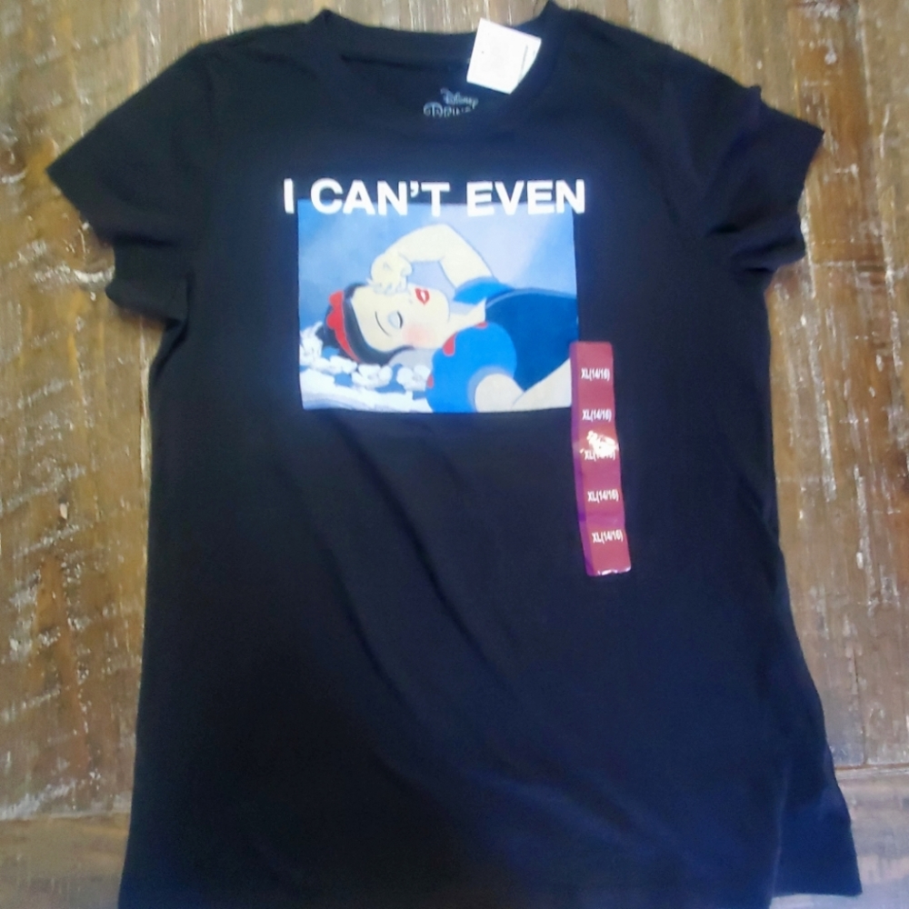 Girls Snow White "I Can't Even" Short Sleeve Graphic T-Shirt Size XL
